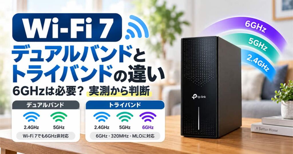 Wi-Fi 7のデュアルバンドとトライバンドの違い|6GHzは必要?実測から判断